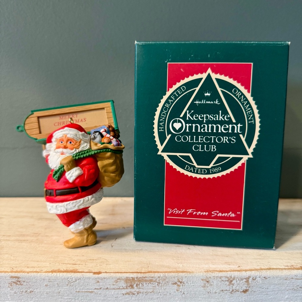 80s Hallmark Keepsake Visit From Santa Christmas Ornament 1989 Collectors Club